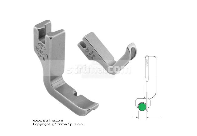 Pol pätka na našívanie kedru pre šijacie stroje, pravá 4.8mm P31C3/16 [12435R 3/16]